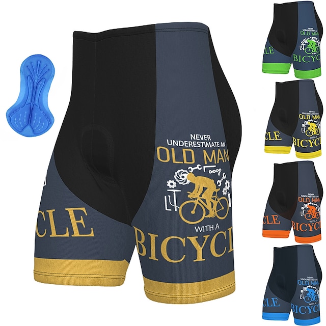  21Grams Men's Bike Shorts Cycling Padded Shorts Bike Shorts Padded Shorts / Chamois Mountain Bike MTB Road Bike Cycling Sports Graphic 3D Pad Cycling Breathable Quick Dry Light Blue Green Polyester
