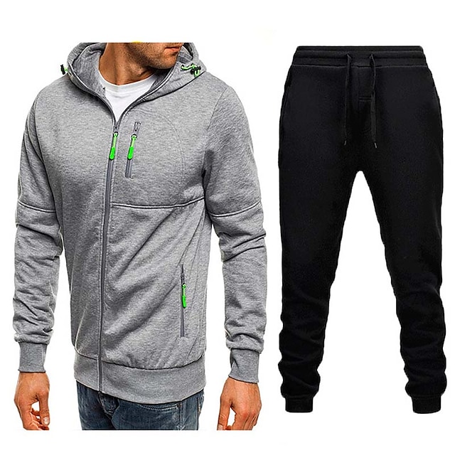 Men's Tracksuit Sweatsuit Zip Hoodie Sweatshirt Hoodie Jacket Jogging ...