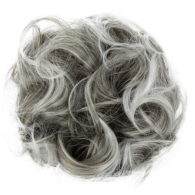  xl peruca scrunchy updo penteados de noiva scrunchie volumoso coque bagunçado cacheado mix cinza g19e