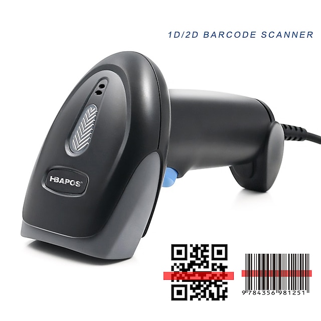  Barcode Scanner Economic USB Handheld 2D, Barcode Reader for Retail Store Library Warehouse Express Stores Supermarket, M930ZB