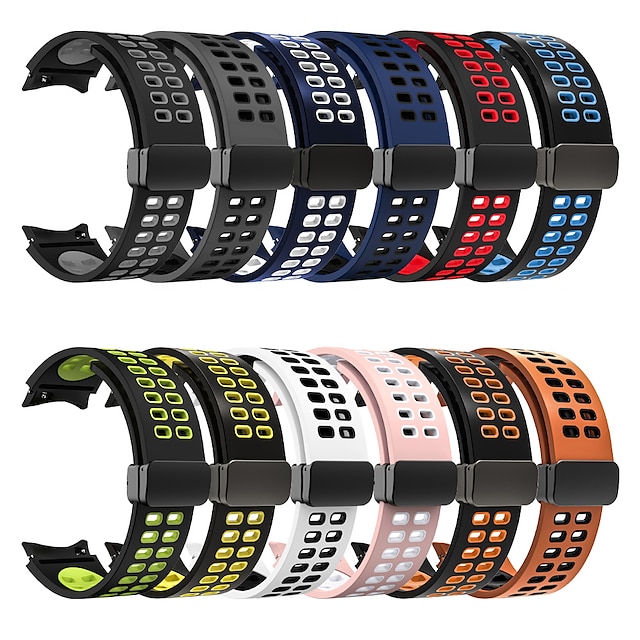  Smart Watch Band for Samsung Galaxy Watch 5 Pro 45mm 4 Classic 42mm 46mm 3 41mm Active 2 40mm 44mm Gear Sport S2 Classic Silicone Smartwatch Strap Elastic Adjustable Breathable Sport Band Replacement 