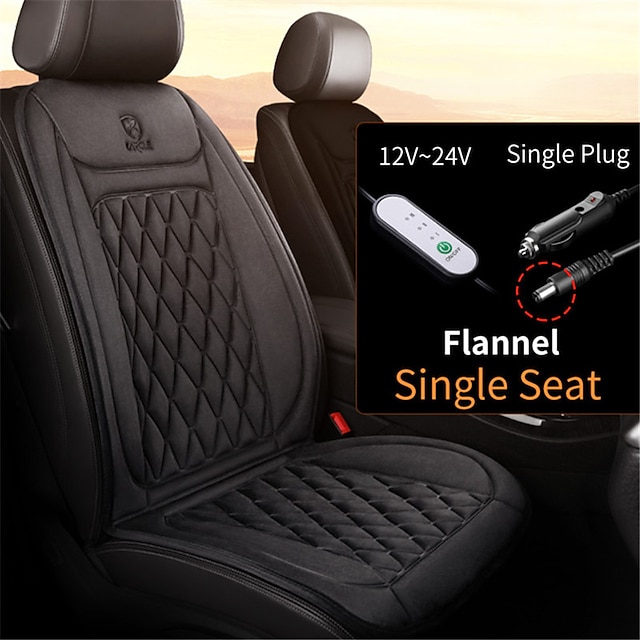 1224v Heated Car Seat Cover 30s Fast Car Seat Heater Flannel Heated
