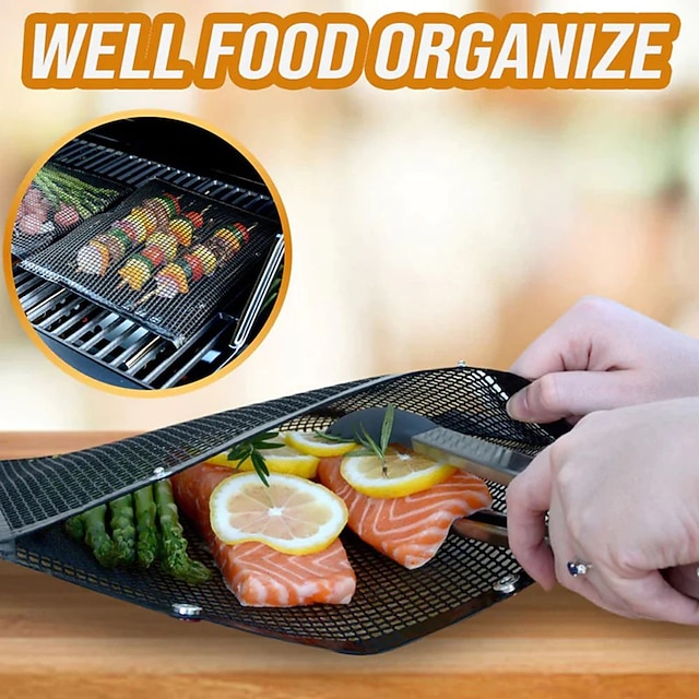 Reusable NonStick Bbq Mesh Grilling Bags,Bbq Barbecue Bag Teflon Mesh