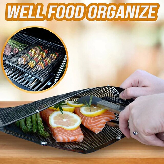 Reusable NonStick Bbq Mesh Grilling Bags,Bbq Barbecue Bag Teflon Mesh
