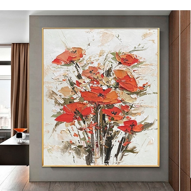 Handmade Hand Painted Oil Painting Wall Modern Fashion Abstract Flower
