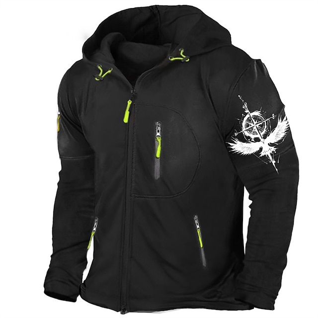  Homme Plein Aigle manche longue Pulls molletonnés Capuche Vêtement de rue Décontractées Sport & Loisir du quotidien Printemps & Automne Noir Gris Claire Gris foncé Vêtement Tenue Designer S M L XL