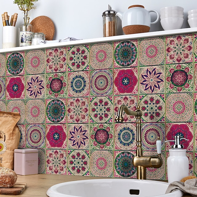  24st/48st kakel klistermärken kreativt kök badrum vardagsrum självhäftande väggdekaler vattentäta mode kakel klistermärken