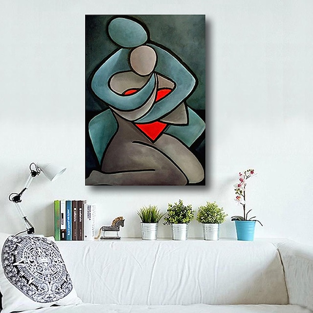  uitgerekt olieverfschilderij handgeschilderde canvas abstracte hedendaagse moderne hoge kwaliteit mensen minnaar klaar om op te hangen