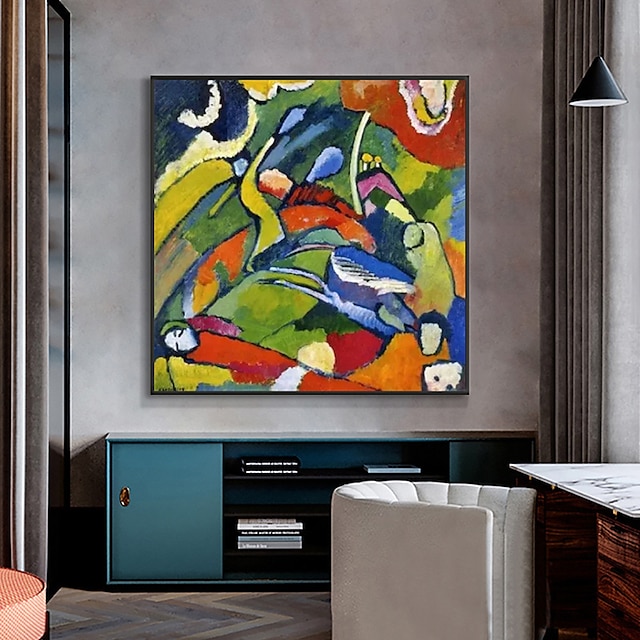  Pintura al óleo hecha a mano lienzo arte de la pared decoración famosa wassily kandinsky abstracto para decoración del hogar enrollado sin marco pintura sin estirar