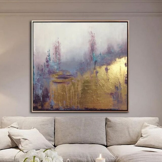 Handmade Oil Painting Canvas Wall Art Decoration Modern Abstract Golden for Home Decor Rolled