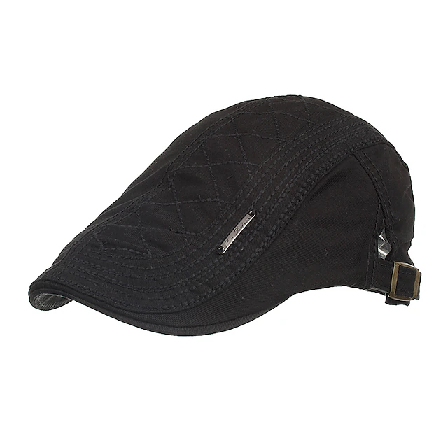 Men's Flat Cap Newsboy Cap Cabbie Cap Newsboy Hat Black Dark Navy Cotton Modern Contemporary Gentleman Outdoor clothing Casual Daily Plain Classic 12