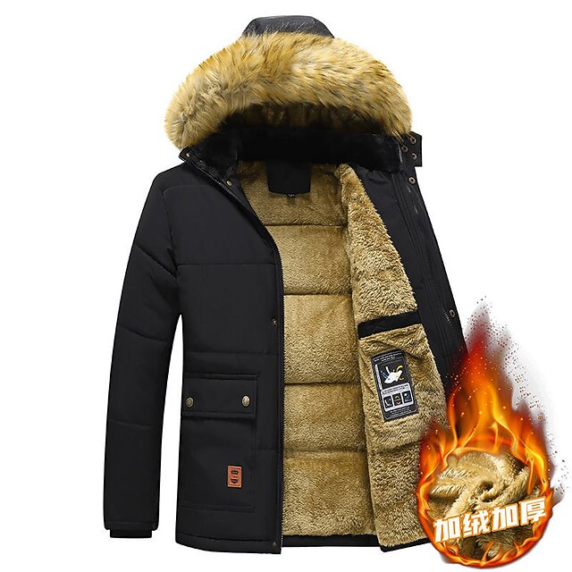 Men's Winter Coat Fleece Jacket Parka Street Casual Outdoor clothing