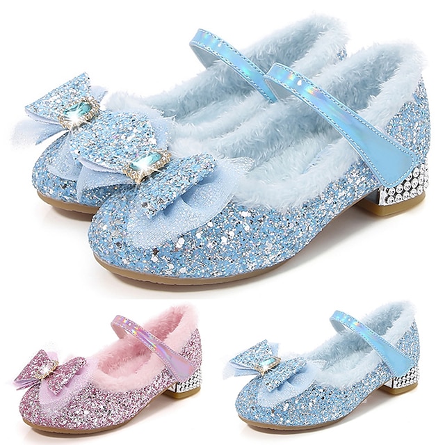  Frozen Fairytale Princess Elsa Shoes Girls' Movie Cosplay Sequins Halloween Rosy Pink Blue Shoes Halloween Carnival Masquerade Polyester Plastics World Book Day Costumes
