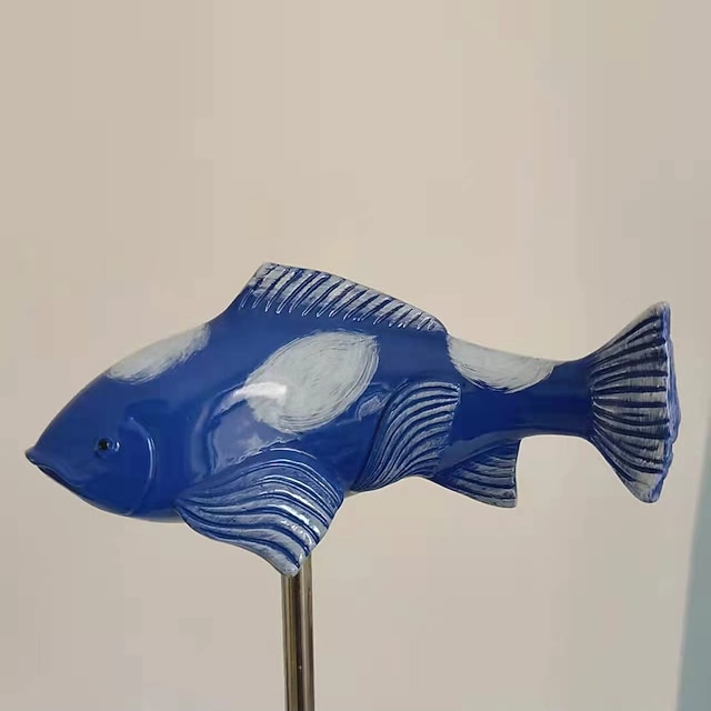 Koi Fish Decor Garden,Garden Koi Fish Sculptures Ceramic with Stake