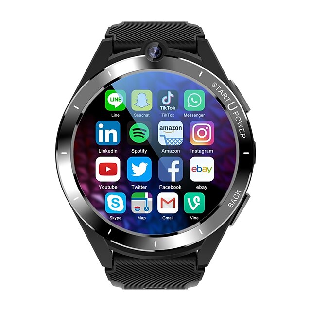  4g android 11.0 умные часы 1.6 сенсорный экран gps спорт фитнес наручные часы 6gb128gb hd 5mp8mp двойная камера часы для видеозвонков трекер сердечного ритма для мужчин и женщин