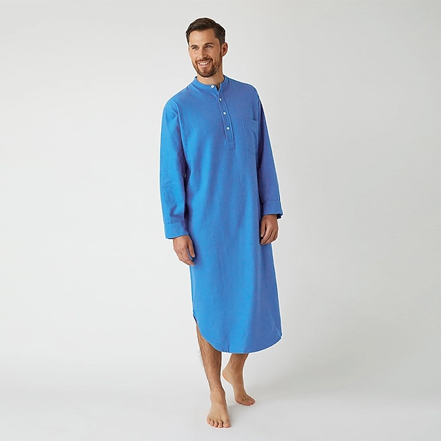 Men's Pajamas Loungewear Nightgown Sleepwear 1 PCS Pure Color Fashion