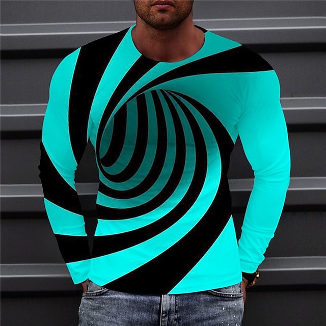 Swirl Optical Illusion Mens 3D Shirt For Party | Green Summer Cotton ...