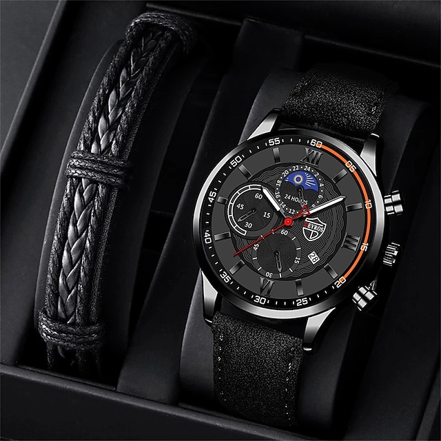  DEYROS Brand Fashion Mens Sports Watches Man Business Quartz Wristwatch Luxury Black Leather Bracelet Men Casual Luminous Clock Watch
