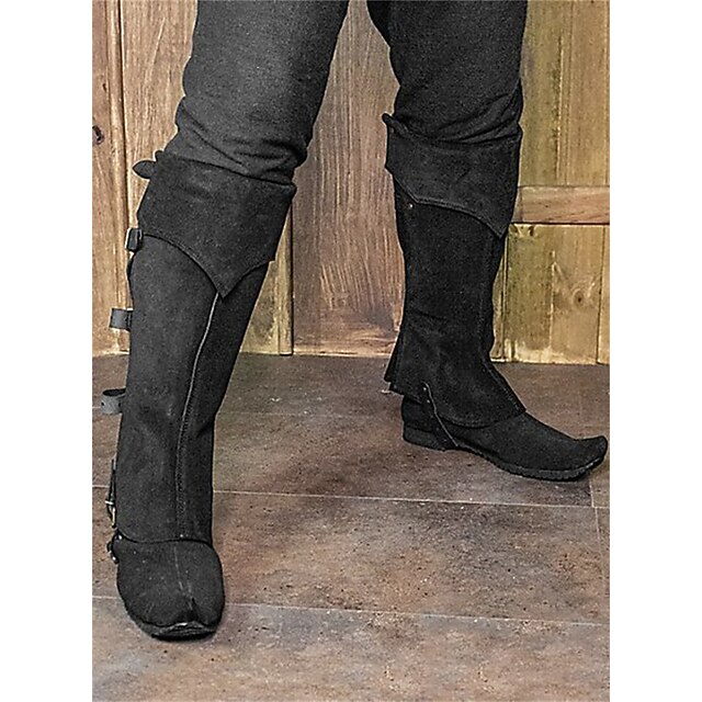 GORGECRAFT 2 Couvre-Bottes Médiévales En Velours Simili Cuir Avec Sangles - Bottes De Pirate Renaissance Pour Cosplay Et Halloween