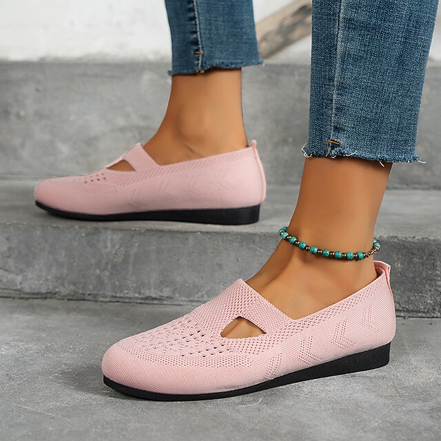 Women's Knit Slip-On Flats - Breathable Comfort Shoes for Casual and Everyday Wear 6