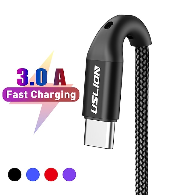  3A USB Type C Cable Fast Charging Wire for Samsung Galaxy S22 S21 Plus Xiaomi mi11 Huawei Mobile Phone USB C Charger Cable