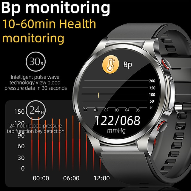  reloj inteligente 1.32 hd frecuencia cardíaca no invasivo azúcar en sangre ecgppg temperatura corporal frecuencia cardíaca impermeable reloj de salud para ancianos