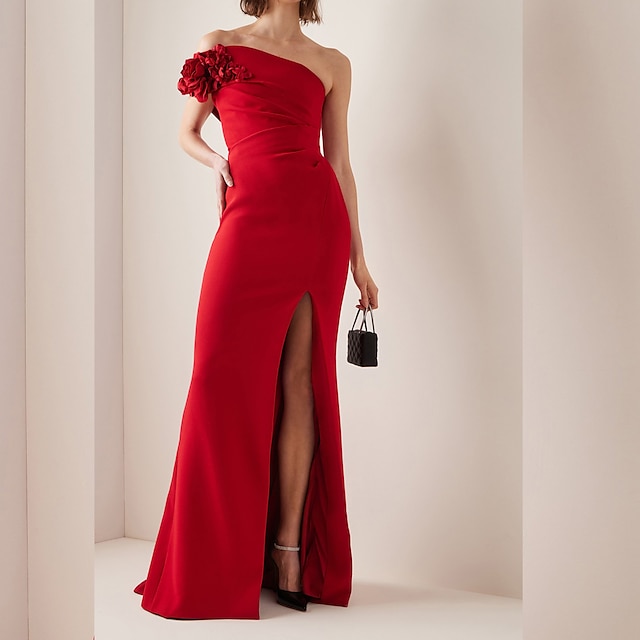 vestido fiesta de graduación para mujer vestido de regreso a casa vestido rojo vestido largo