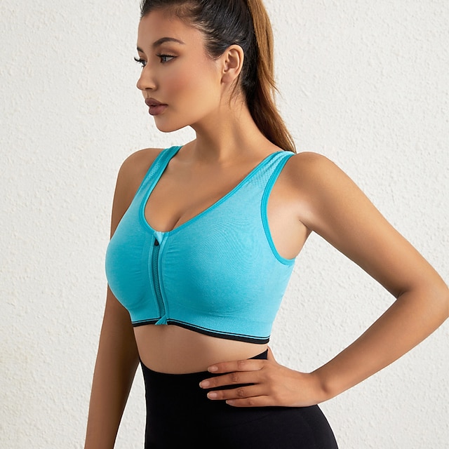 Women's High Support Sports Bra Running Bra Seamless Racerback Bra Top Padded Yoga Fitness Gym