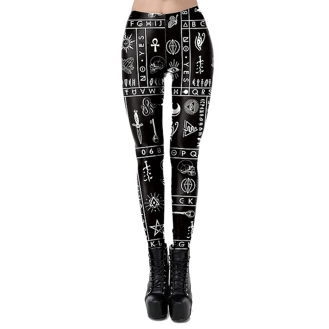  Punk & Gothic High Waisted Leggings Pencil Pants Skull Women's Masquerade Party / Evening Pants