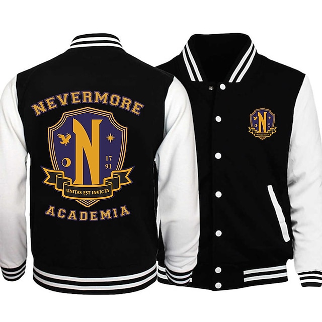  Wednesday Addams Addams family Nevermore Academy Outerwear Anime Zipper Printing For Couple's Men's Women's Adults' Hot Stamping