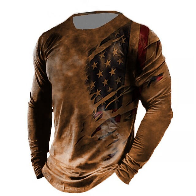 Men's T shirt Tee Distressed T Shirt Graphic Prints American Flag ...