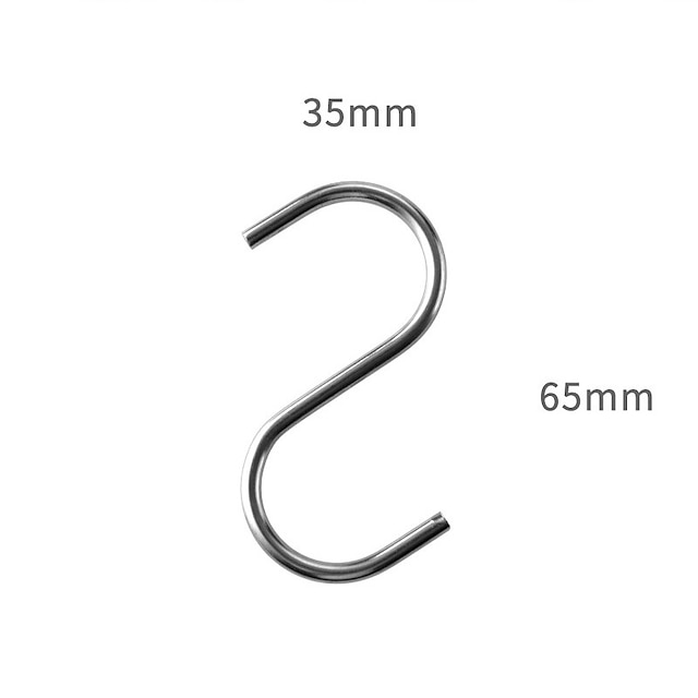 10pcs Stainless steel solid S-shaped hook kitchen appliance hook ...