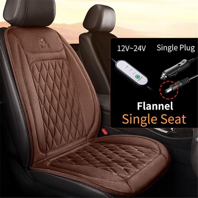 1224v Heated Car Seat Cover 30s Fast Car Seat Heater Flannel Heated