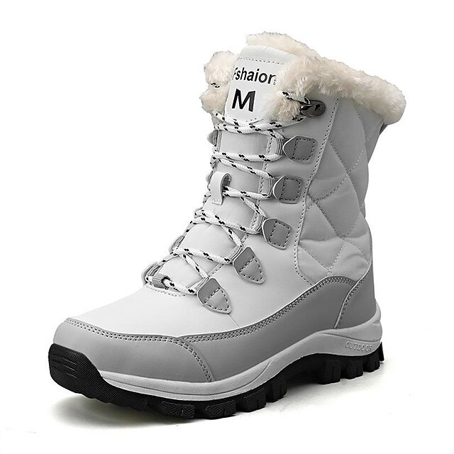 Women's Boots Snow Boots Winter Boots Outdoor Color Block Solid Colored ...