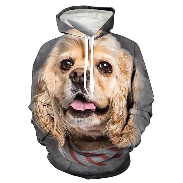 Animal Dog Puppy Hoodie Cartoon Manga Anime 3D Front Pocket Graphic For ...