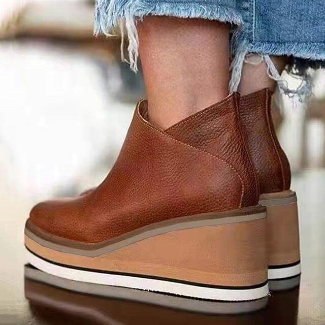 Women's Boots Wedge Heels Plus Size Outdoor Daily Booties Ankle Boots