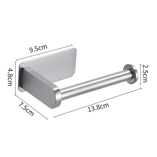 Selfadhesive Toilet Paper Holder Wall Mounted Bathroom 304 Stainless Steel Paper Towel Rack