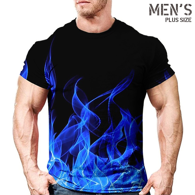 Men's Plus Size T shirt Tee Big and Tall Graphic Crew Neck Short Sleeve ...