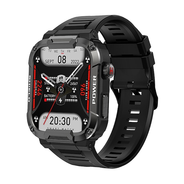  iPS mk66 Smartwatch 1.85 Zoll Smartwatch Fitnessuhr Bluetooth Schrittzähler Anruferinnerung AktivitätenTracker Kompatibel mit Android iOS Damen Herren Wasserfest Langer Standby Freisprechanlage IP 67