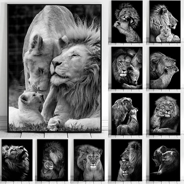  Wall Art Canvas Prints Animals Home Decoration Decor Rolled Canvas No Frame Unframed Unstretched