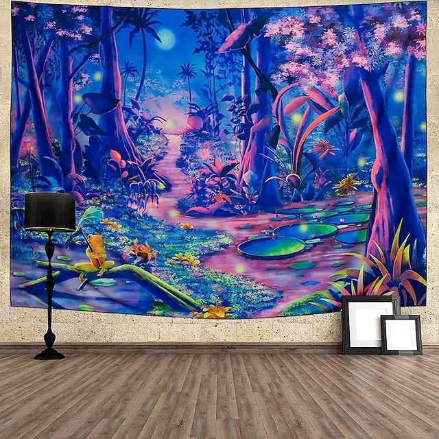 Schwarzlicht-Wandteppich Trippy-Motiv – 130x150 Cm, UV-reaktiv Für Psychedelische Dekoration