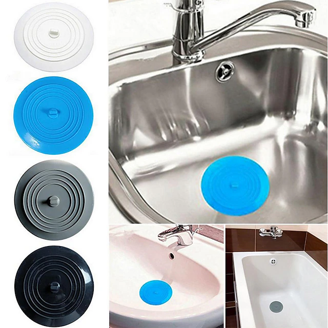 Tub Stopper Large Silicone Drain Plug Hair Stopper Flat Suction Cover for Kitchen Bathroom Accessories and Laundry 13