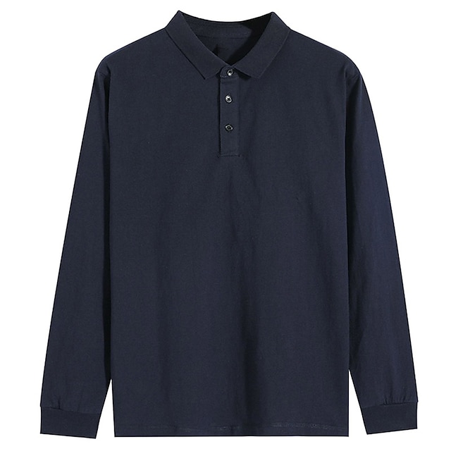 Men's Polo Shirt Golf Shirt Casual Daily Polo Collar Long Sleeve ...