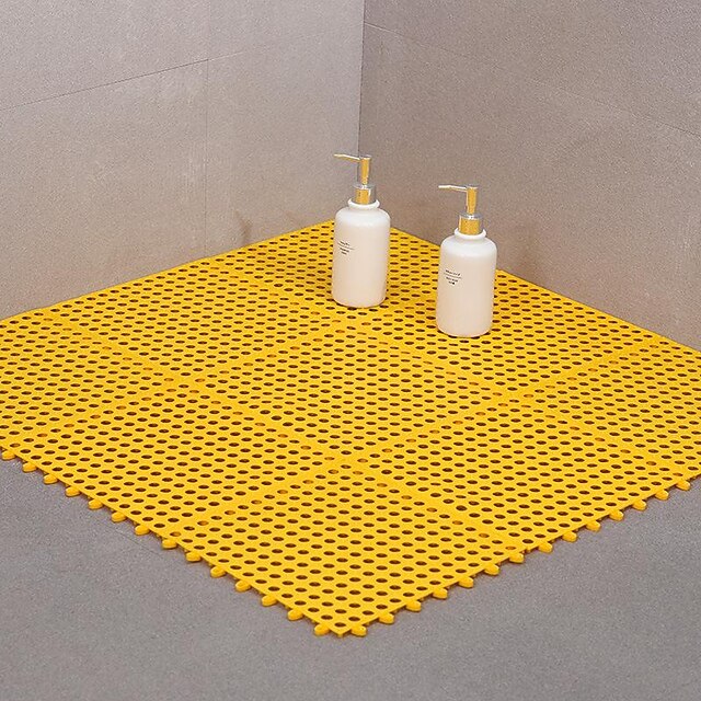 Interlocking Rubber Floor Tiles with Drain Holes DIY Size Bathroom