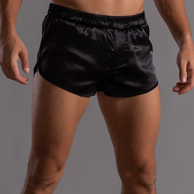 Voor heren 1 verpakking Ondergoed Boxer Mengsel van chemische vezels Ademend Zacht Effen Medium Taille Zilver Zwart