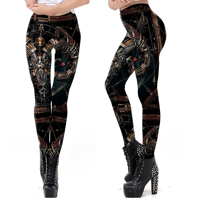 Punk & Gothic Steampunk High Waisted Leggings Pencil Pants Cosplay Fancy Dress Women's Masquerade Party / Evening Adults' Pants2