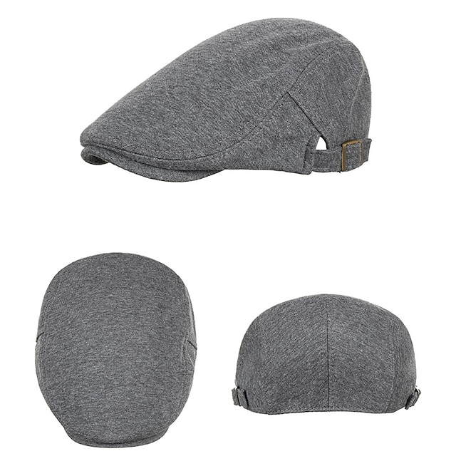 Men's Flat Cap Newsboy Cap Cabbie Cap Newsboy Hat Black Dark Navy