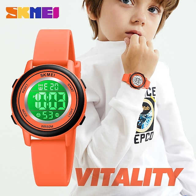  Skmei garçons filles sport enfants montre coloré led enfants montre numérique dessin animé calendrier étanche chronographe réveil montres-bracelets en silicone