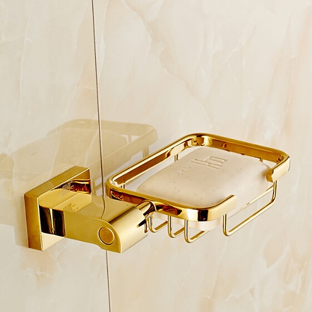  Soap Dishes & Holders Wall Mounted Brass Ti-Golden Bathroom Hardware