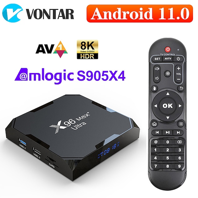 x96max plus ultra tv box android 11 amlogic s905x4 4gb 64gb tvbox av1 8k wifi bt x96 max mediaspeler 4gb 32gb set top box